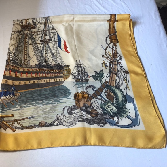 Vintage Hermes Scarf - L’Ocean Vaisseau de 118 Canons - Picture 7 of 8